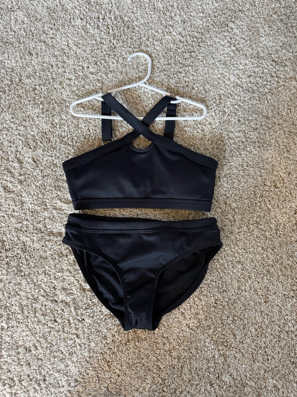 abercrombie kids Black Ribbed Swim Bikini